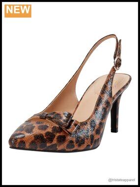 Slingback Kitten Heel Pointed Toe Pump Synthetic Buckle Evening Shoe
